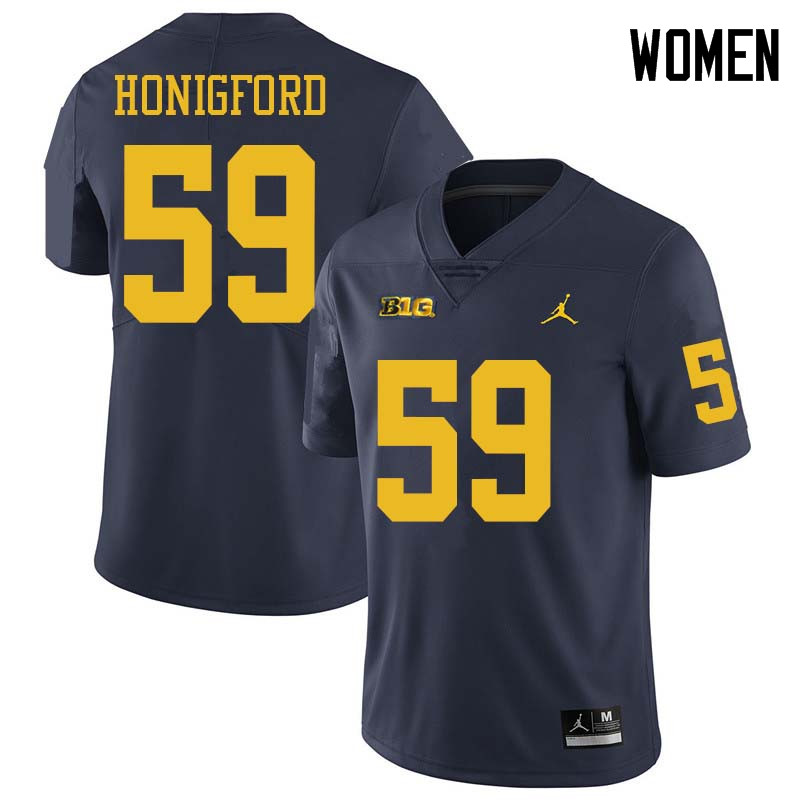 Jordan Brand Women #59 Joel Honigford Michigan Wolverines College Football Jerseys Sale-Navy